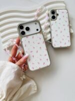 قاب موبایل کروم گل ریز سرخابی - تصویر 2