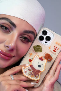 قاب موبایل آیفون کندل کریسمس سگ پاپی + پاپسوکت متحرک - تصویر 3